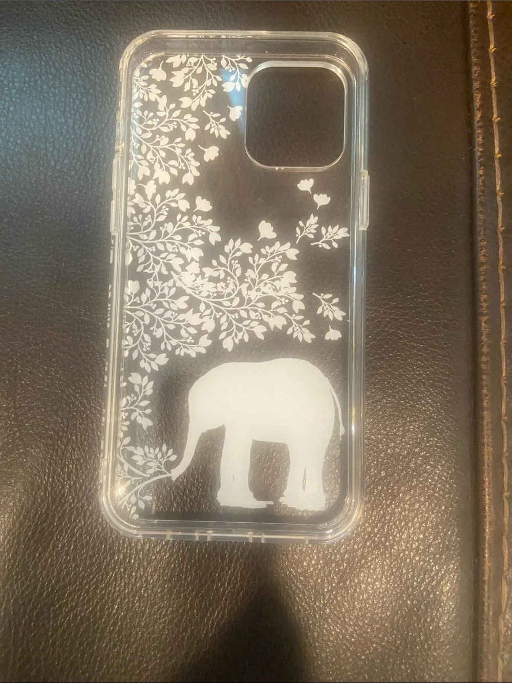 Floral Elephant Clear Phone Case in Pink - Unbranded